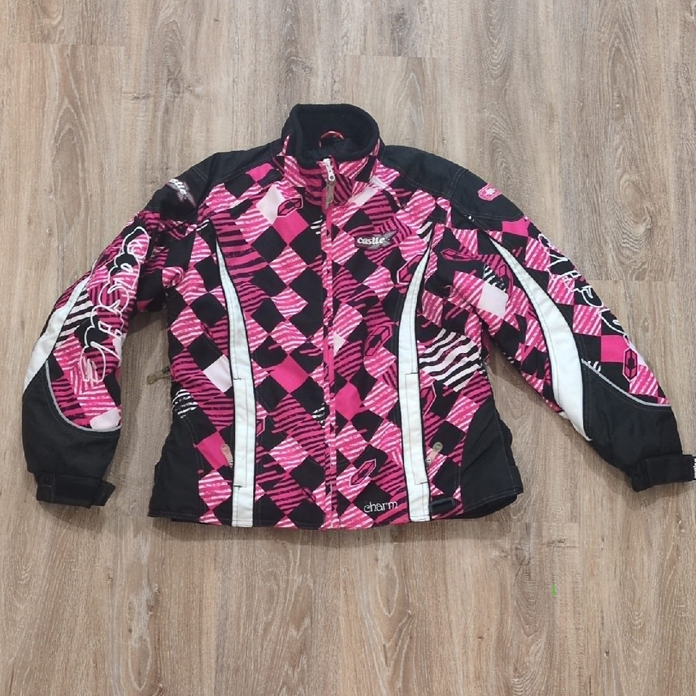 Castle Women's Pink🩷 and Black Checkered Jacket size M🩷 ADORABLE!!!!🩷